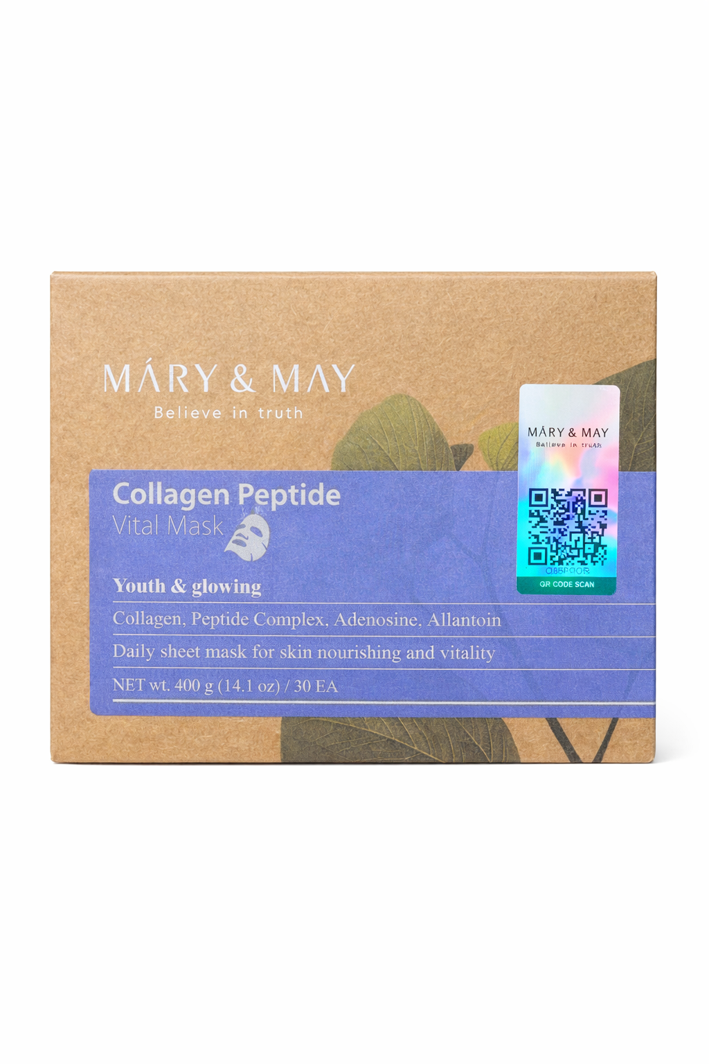 Masque visage au collagène et peptide 30 masques - Mary & May